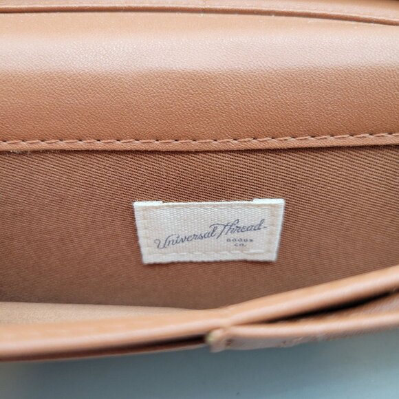 Universal Thread Womens Brown Faux Leather Wallet Tri-Fold Snap Closure - Picture 4 of 8